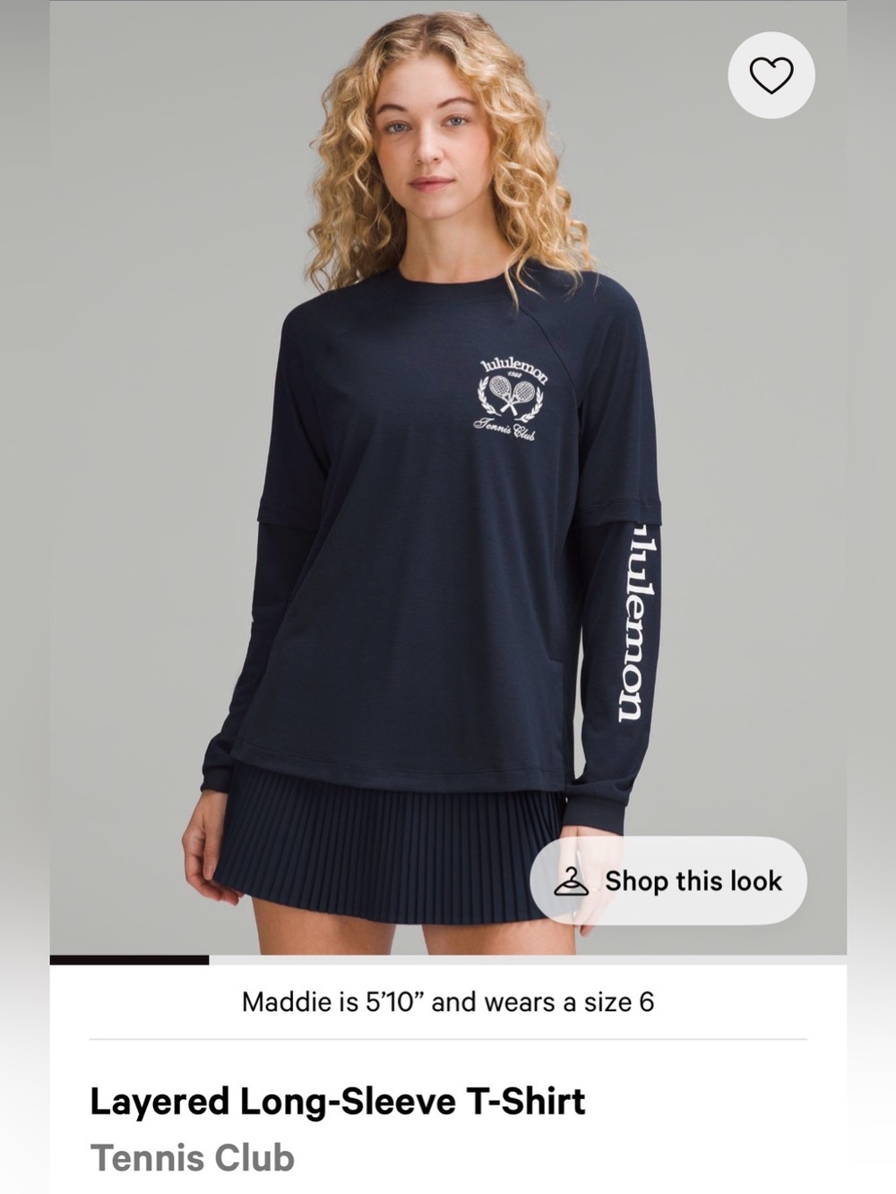 lululemon athletica Navy Long Sleeve Tennis Club Tee